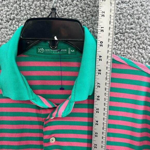 Southern Tide Mens Performance Golf Polo Shirt Medium Short Sleeve Striped - Picture 7 of 15